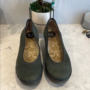 Fly London Green and Blue Wedges Stylish Comfort